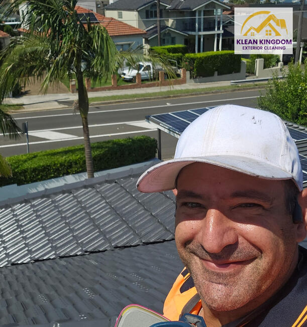 Terracotta roof paint restoration in Kogarah Bay, Sydney — coated with IRC roof membrane by Klean Kingdom Before and after terracotta roof paint restoration in Kogarah Bay, Sydney, coated with IRC roof membrane by Klean Kingdom
