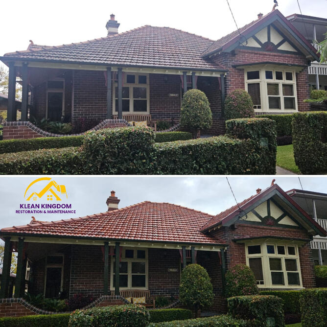 Heritage Roof Restoration Mortdale Before and After Heritage Terracotta Roof Restoration Mortdale Before and After